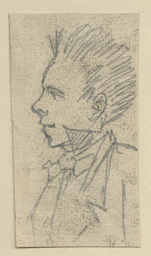 Der Maler Georg Ludwig Hahn (1841-1889), Handzeichnung von Max Menz (um 1870)